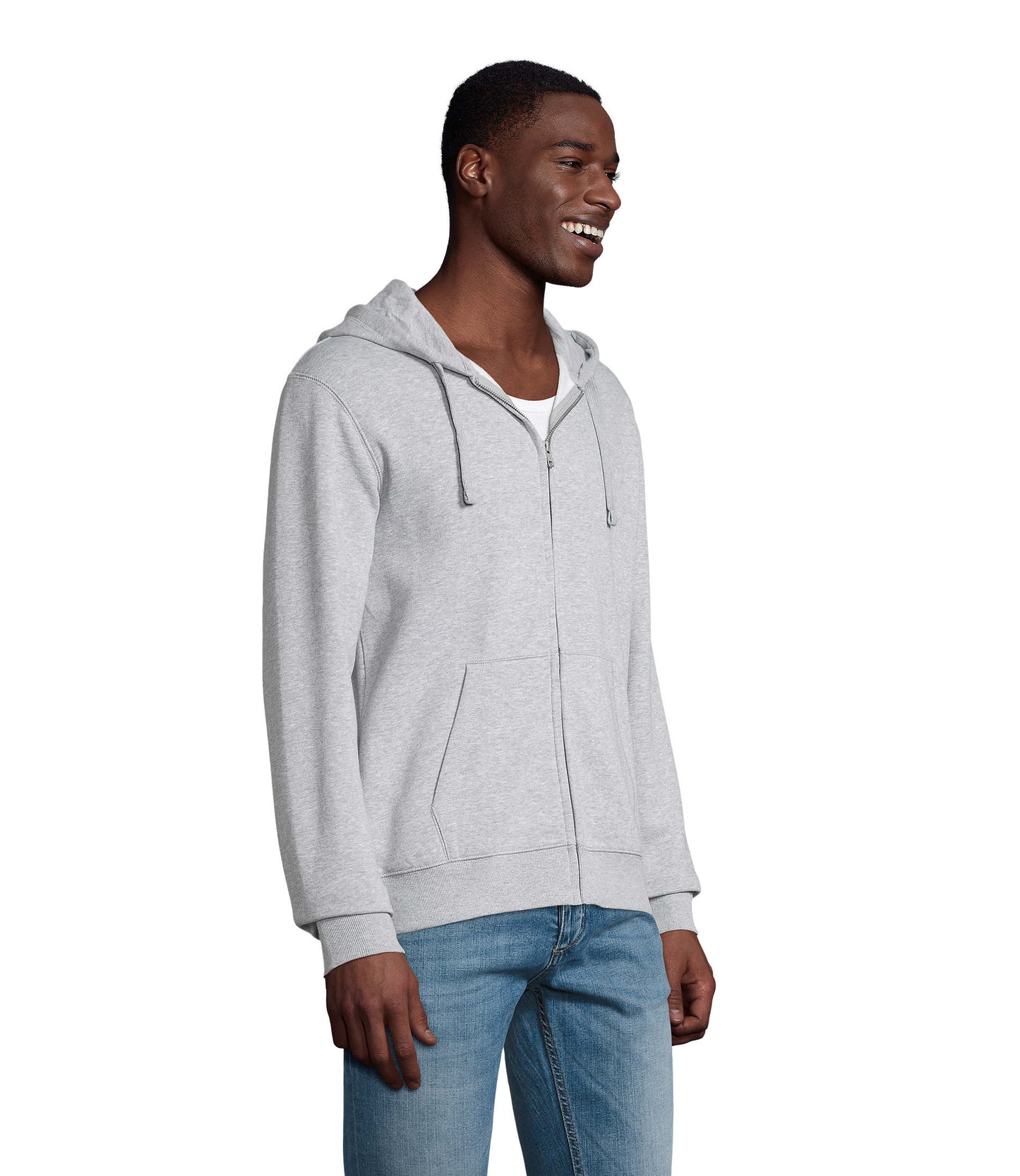 A3K ZipHoody grau mit Logos Männer
