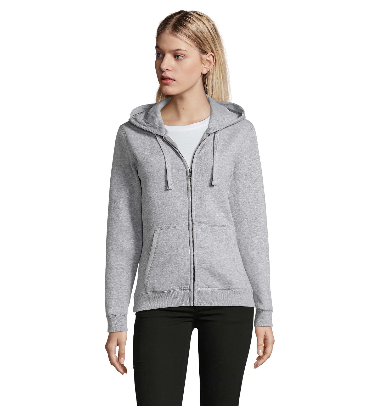A3K ZipHoody grau mit Logos Frauen