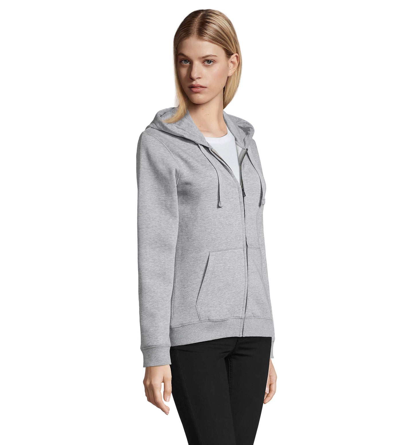 A3K ZipHoody grau mit Logos Frauen